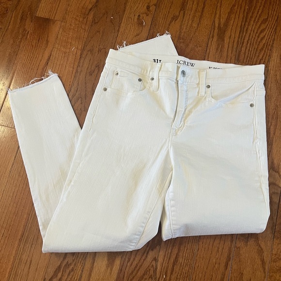 J. Crew Toothpick skinny White Jeans women’s 31 w 29”inseam Raw Hem  Classic - Picture 11 of 14